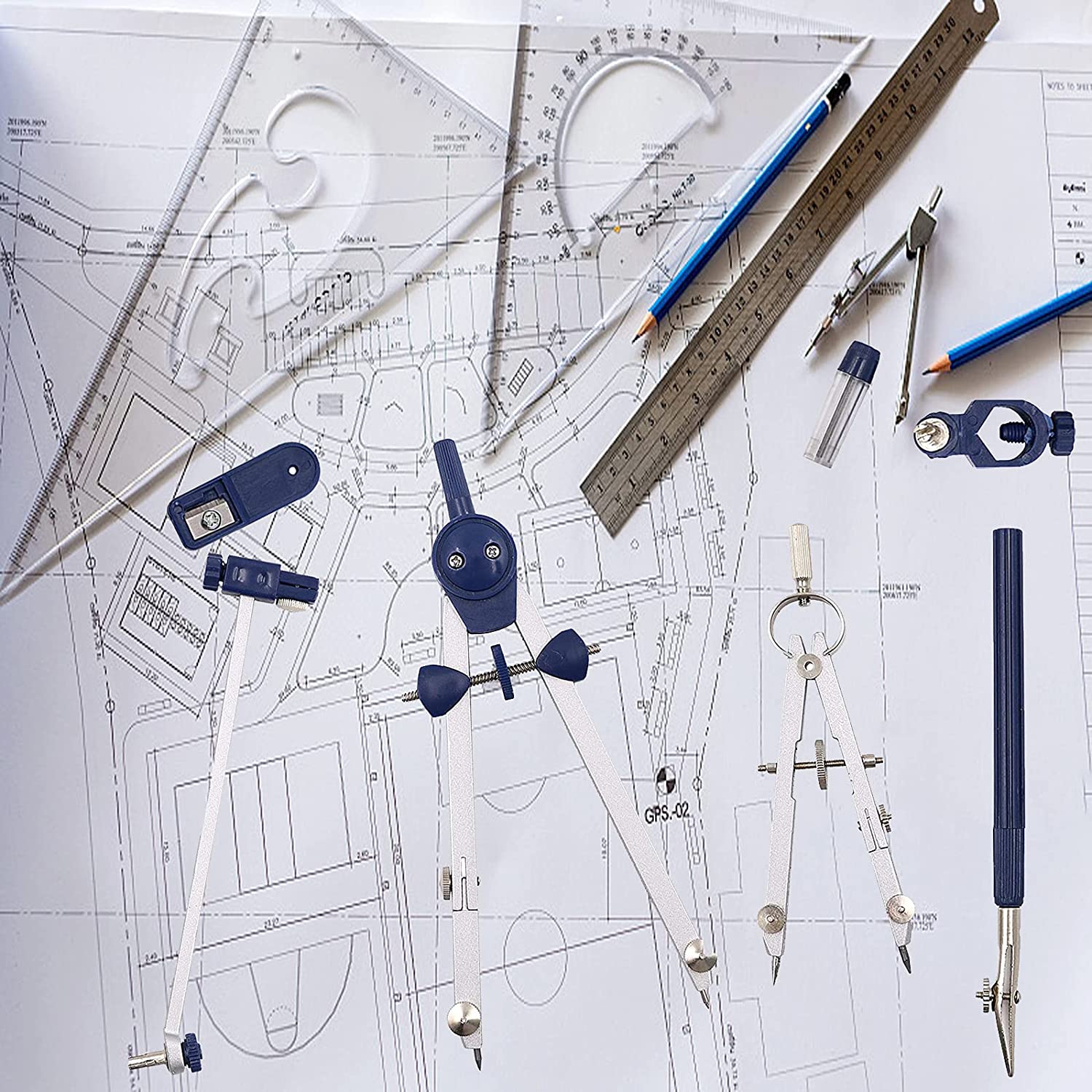 A46M-9Pc Drafting Compass For  - Math Geometry Set With Compass recension och pris