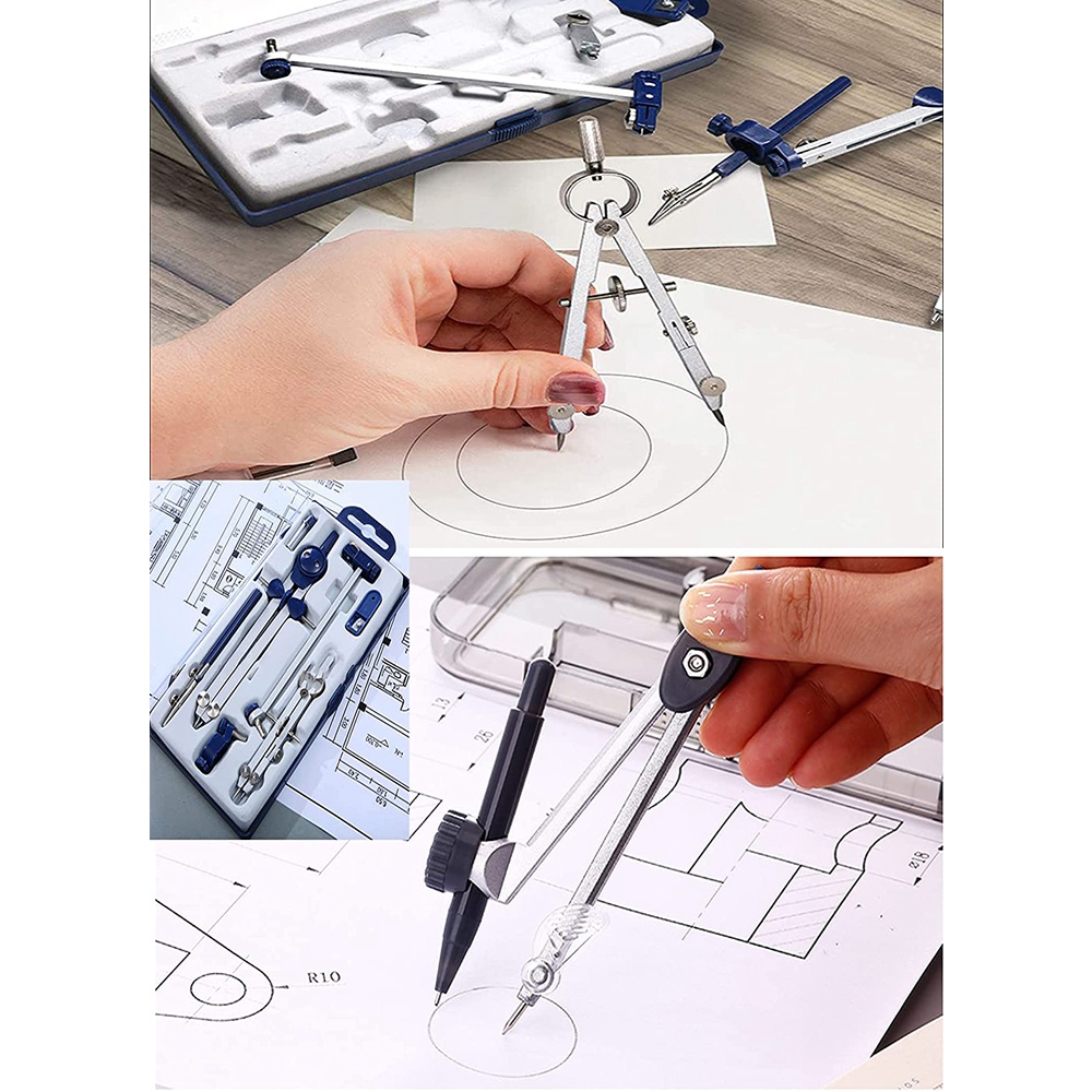 A46M-9Pc Drafting Compass For  - Math Geometry Set With Compass recension och pris