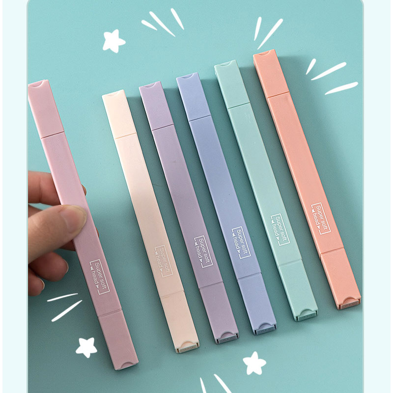 6 PCS Double Side Highlighter  - Pastel Highlighter Set Double Ended recension och pris